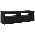 Meubles TV vidaXL 3 Pièces avec lumières LED Chêne noir Bois d'ingénierie