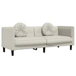 vidaXL Canapé avec coussins 3 places crème velours