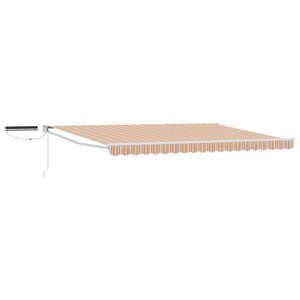 vidaXL Auvent rétractable électrique Gris  Orange  Blanc 4 5 × 3 m