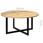 vidaXL Table de salle à manger 150x73 cm Bois de manguier solide