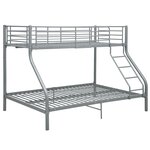 vidaXL Cadre de lit superposé sans matelas gris 140x200 cm/90x200 cm