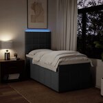 vidaXL Sommier à lattes de lit avec matelas Gris foncé 80x200 cm Tissu