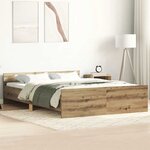 vidaXL Cadre de lit sans matelas chêne artisanal 140x200 cm