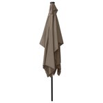 vidaXL Parasol de jardin avec LED et mât en acier taupe 2x3 m