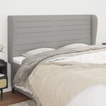 vidaXL Tête de lit avec oreilles Gris clair 183x23x118/128 cm Tissu