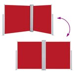 vidaXL Auvent latéral rétractable Rouge 140 x 600 cm