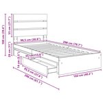 vidaXL Lit de Rangement Chêne fumé 100 x 200 cm Bois d'ingénierie