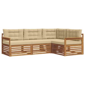 vidaXL Ensemble de canapés d'extérieur 4 pc Naturel et Beige