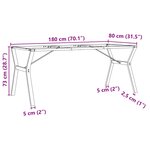 vidaXL Pieds de table à manger cadre en Y 180x80x73 cm fonte