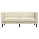 vidaXL Canapé Chesterfield 2 places crème similicuir