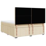 vidaXL Sommier à lattes de lit avec matelas Crème 180x200 cm Tissu