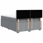 vidaXL Sommier à lattes de lit avec matelas Gris clair 160x200cm Tissu