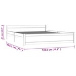 vidaXL Cadre de lit Noir Bois massif 140x190 cm
