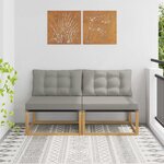 vidaXL Sofa de milieu extérieur Bois d'Acacia Massif Blanc