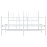 vidaXL Cadre de lit métal avec tête de lit/pied de lit blanc 120x190cm
