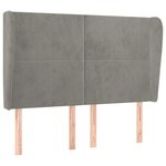 vidaXL Tête de lit avec oreilles Gris clair 147x23x118/128 cm Velours