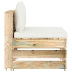 vidaXL Canapé central sectionnel avec coussins Bois imprégné de vert