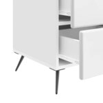 vidaXL Cabinet de chevet avec tiroir Blanc brillant 43 x 41 x 66 5 cm