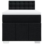 vidaXL Sommier à lattes de lit avec matelas Noir 100x200 cm Tissu