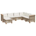 vidaXL Salon de jardin avec coussins 7 Pièces beige résine tressée
