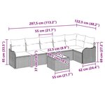 vidaXL Ensemble de canapé de jardin avec coussin 7 Pièces Noir Poly rotin