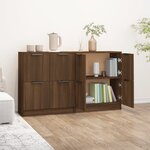 vidaXL Buffets 2 Pièces chêne marron 60x30x70 cm Bois d'ingénierie