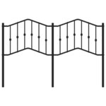 vidaXL Tête de lit de remplacement métal noir 140 cm