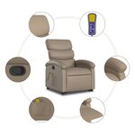 vidaXL Fauteuil inclinable de massage Cappuccino Similicuir