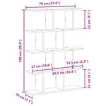 vidaXL Étagère cube murale 12 compartiments noir bois d'ingénierie