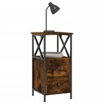 vidaXL Tables de chevet 2 Pièces chêne fumé 34x35 5x70 cm bois ingénierie