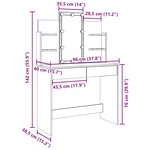 vidaXL Coiffeuse avec lumières LED vieux bois 96x40x142 cm