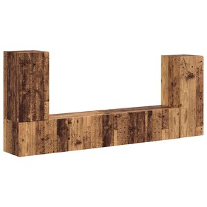 vidaXL Ensemble meuble TV 4 Pièces Bois Ancien Bois d'ingénierie