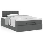 vidaXL Lit ottoman avec matelas gris foncé 120x190 cm tissu
