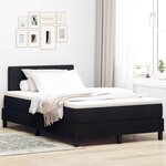 vidaXL Lit à ressorts avec matelas Noir 120 x 200 cm tissu