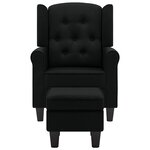 vidaXL Fauteuil avec repose-pied Noir Tissu