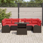 vidaXL Ensemble de canapé de jardin 8 Pièces Marron polyrotin