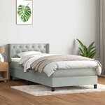 vidaXL Sommier à lattes de lit et matelas gris clair 80x220 cm velours