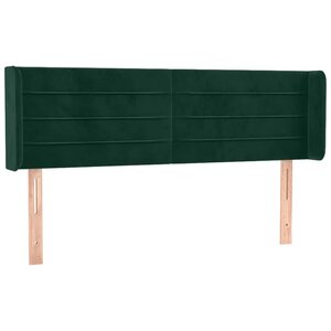 vidaXL Tête de lit avec oreilles Vert foncé 147x16x78/88 cm Velours