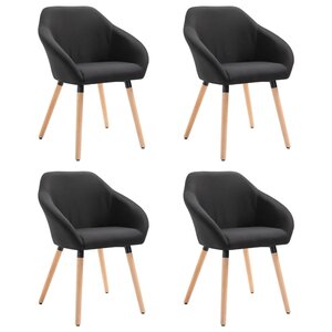 vidaXL Chaises à manger lot de 4 noir tissu
