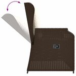 vidaXL Banc de jardin avec coussin Marron Poly rotin