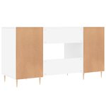 Bureau table poste de travail meuble d'ordinateur informatique étude 140 x 50 x 75 cm bois d'ingénierie blanc 02_0023511
