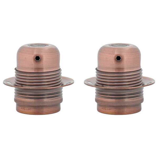 vidaXL Douilles de lampe 2 Pièces bronze rouge E27