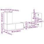 vidaXL Ensemble meuble TV 4 Pièces Blanc brillant Bois d'ingénierie