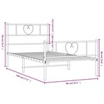 vidaXL Cadre de lit métal sans matelas avec pied de lit noir 75x190 cm