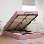 vidaXL Cadre de lit avec matelas Rose 140 x 190 cm Velours