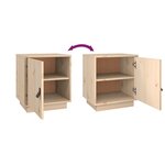 vidaXL Tables de chevet 2 Pièces 40x34x45 cm Bois de pin massif