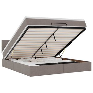 VidaXL Cadre de lit ottoman avec matelas taupe 160x200 cm tissu