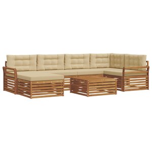 vidaXL Ensemble de canapés d'extérieur 7 pc Naturel et Beige