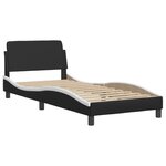 vidaXL Lit avec matelas noir et blanc 90x200 cm similicuir
