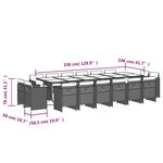 vidaXL Ensemble à manger de jardin 17 Pièces et coussins résine tressée